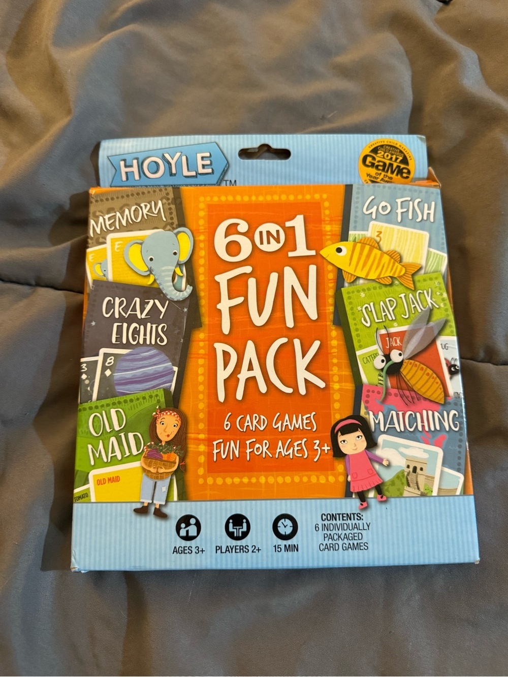 Hoyle 6-in-1 Fun Pack Card Games - Orange & Light Blue